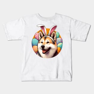 Shikoku with Bunny Ears Celebrates Easter Festivities Kids T-Shirt